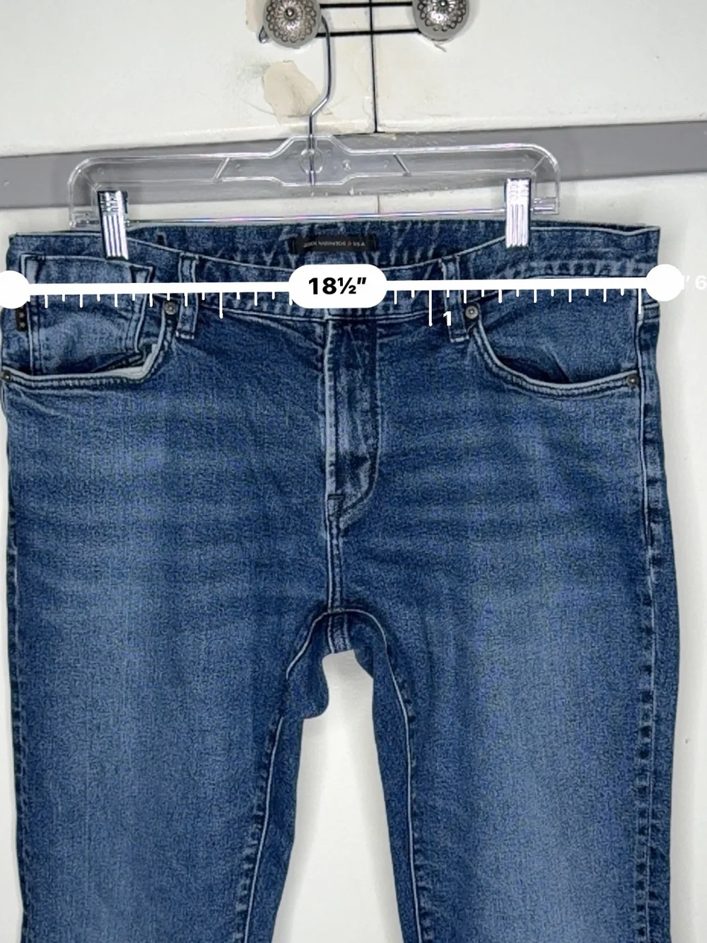 John Varvatos Bowery Slim Straight Mens Denim Jeans Size 36x32 blue